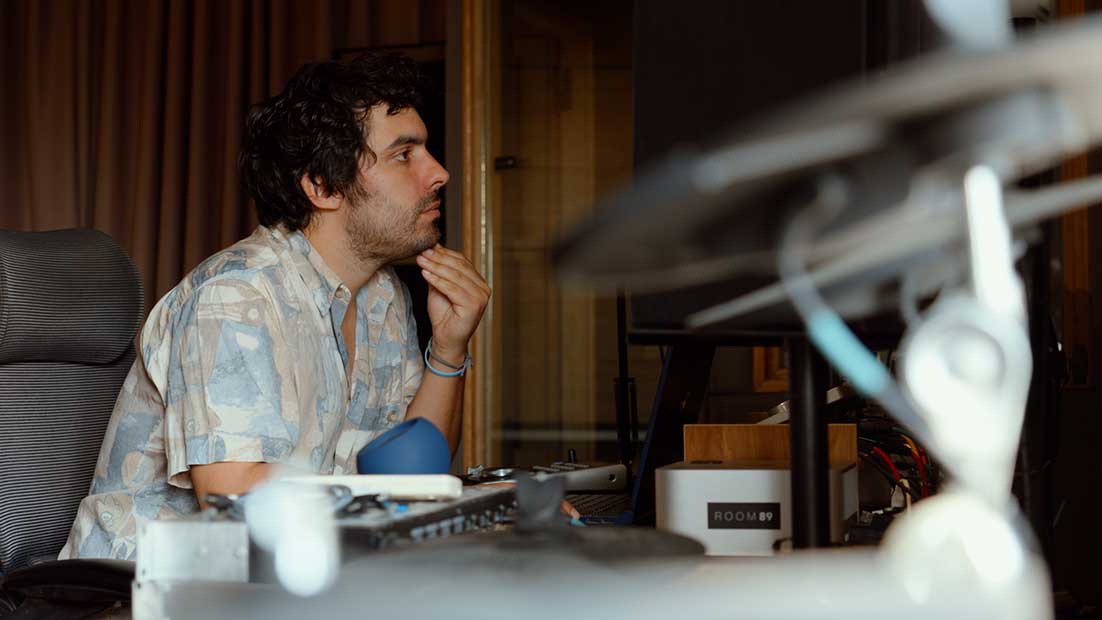 Bruno Simonetta working in the studio